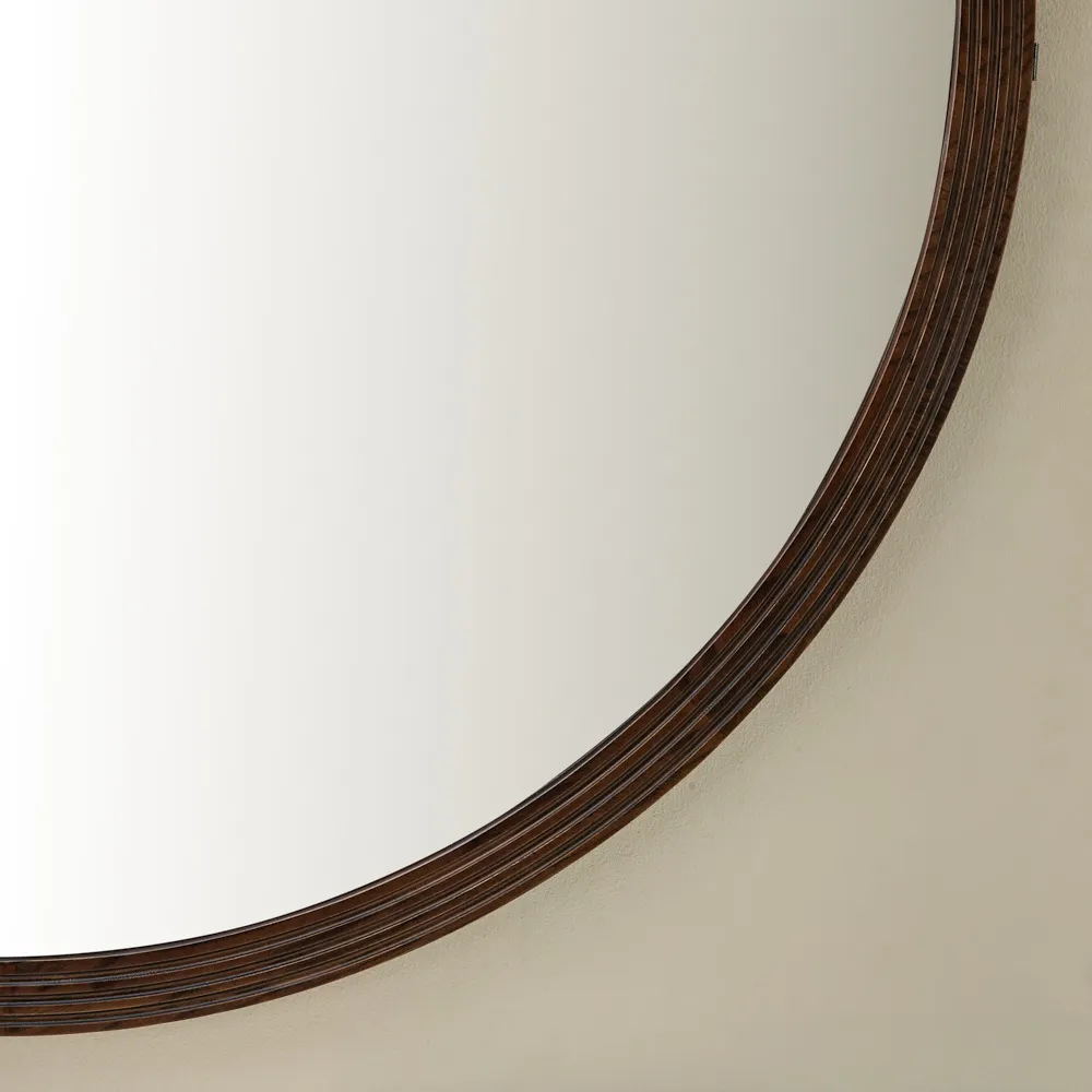 Liran Dark Ash Oval Wooden Mirror 180x110cm