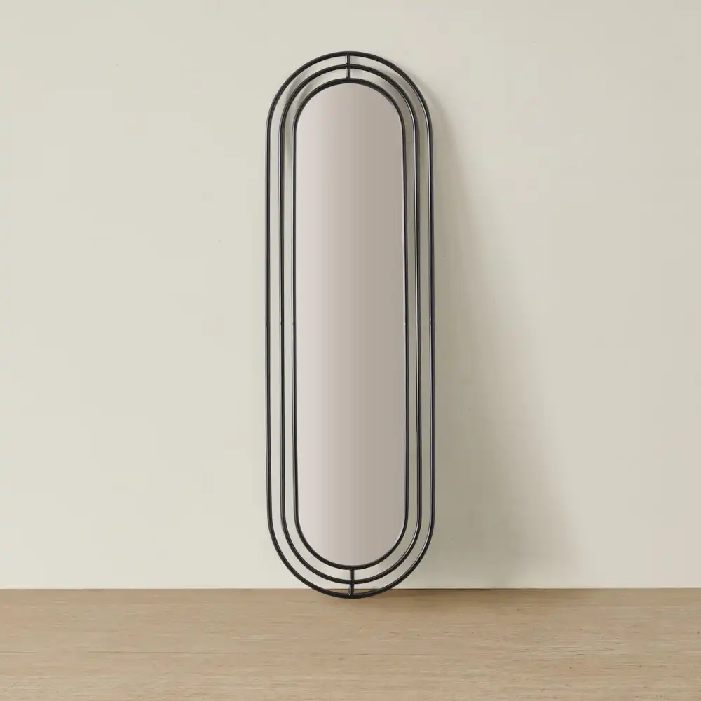 Hippodrome II Black Oval Mirror
