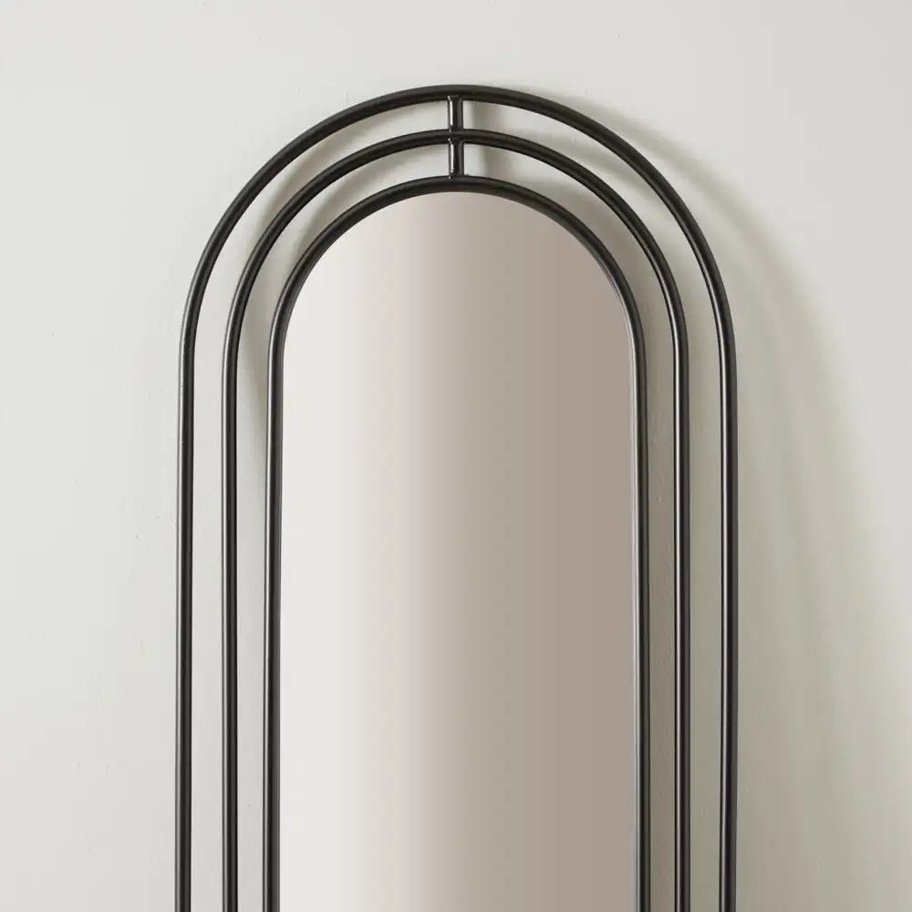 Hippodrome II Black Oval Mirror