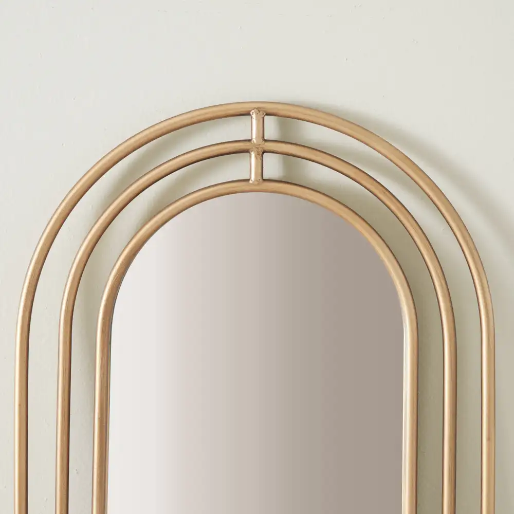 Hippodrome II Antique Gold Oval Mirror