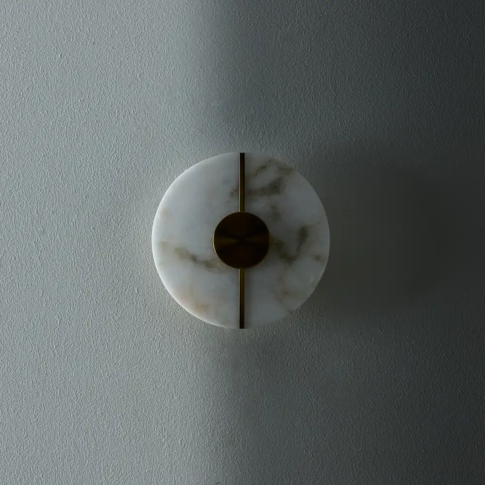 Irene II Circle Alabaster Wall Lamp 20cm