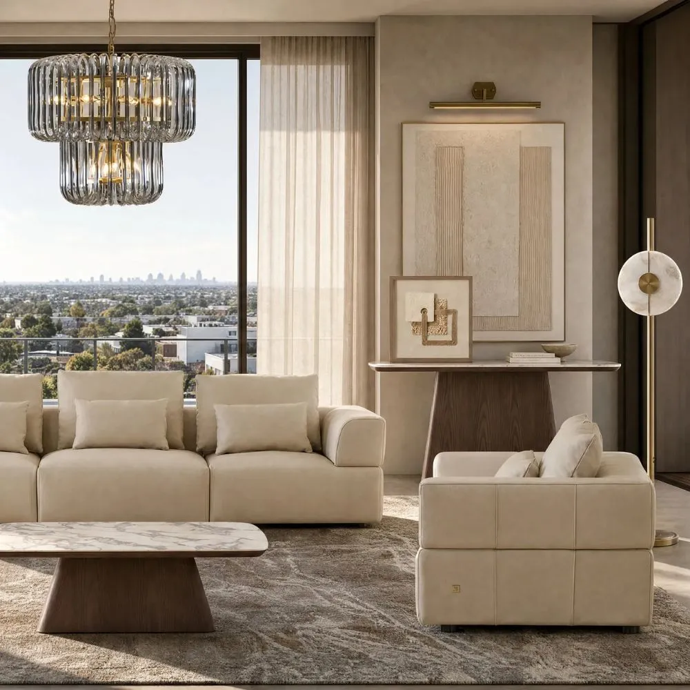 Irene II Circle Alabaster Floor Lamp 30x150cm