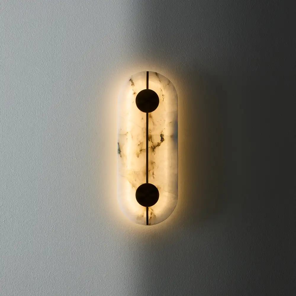 Irene II Oval Alabaster Wall Lamp 16x42cm