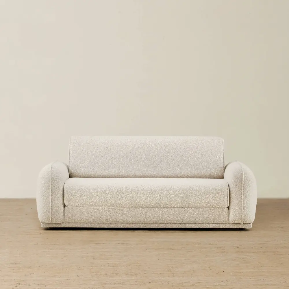 Euka Stone White Fabric 2.5 Seater Sofa Bed
