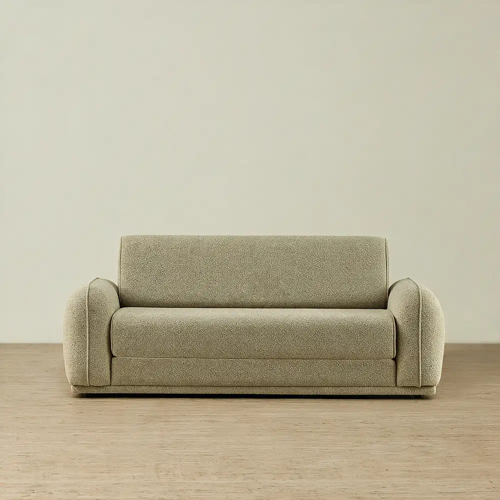 Euka Basil Green Boucle 2.5 Seater Sofa Bed