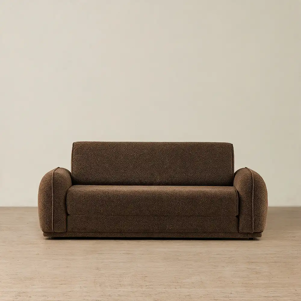 Euka Bistre Brown Boucle 2.5 Seater Sofa Bed
