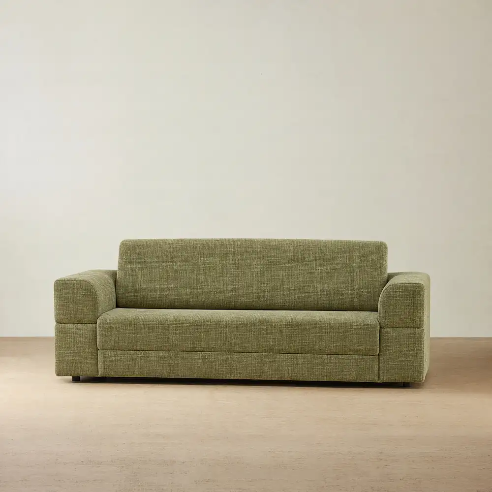 Riviera Dusty Green Chenille Fabric 3 Seater Sofa Bed