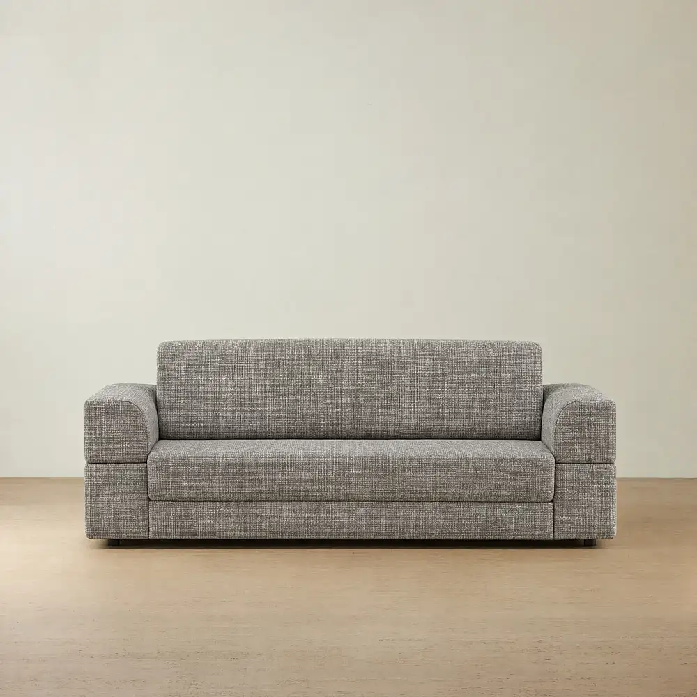 Riviera Shadow Grey Chenille Fabric 3 Seater Sofa Bed