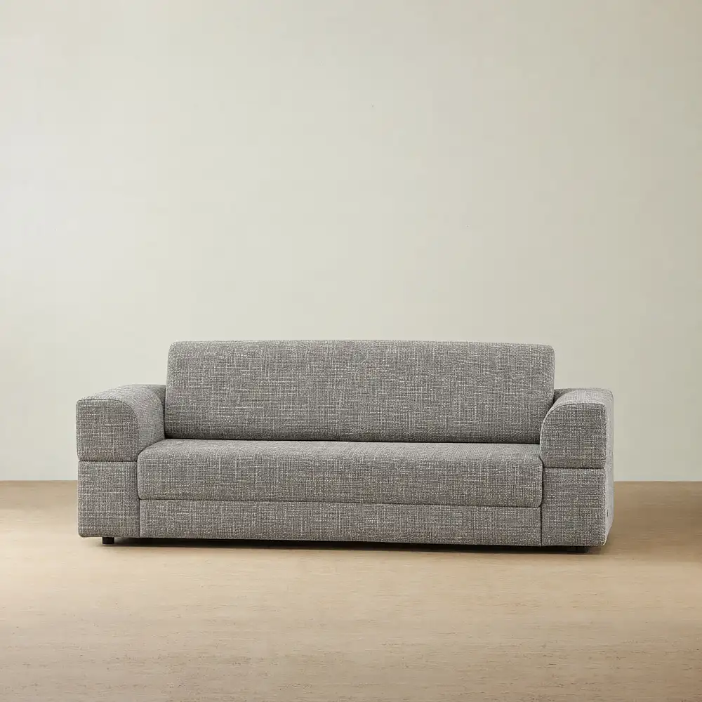 Riviera Shadow Grey Chenille Fabric 3 Seater Sofa Bed