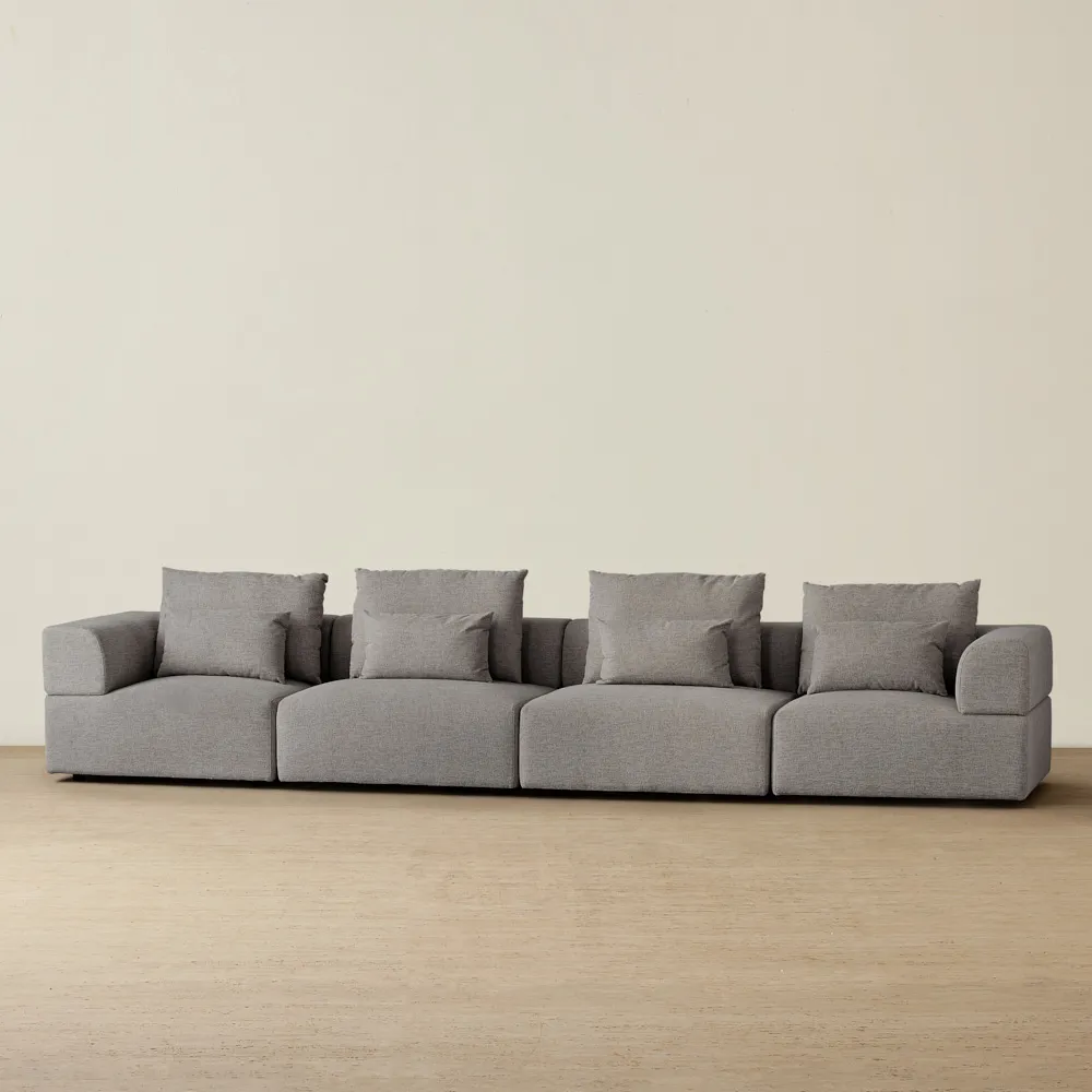 Riviera III Graphite 4 Pieces Modular Fabric Sofa