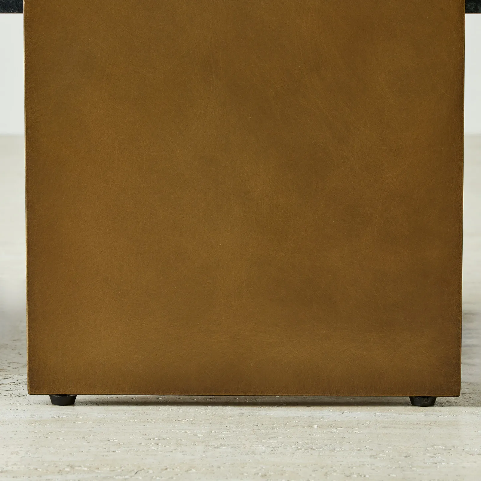 Grayson Brushed Bronze Entertainment Unit with Emerald Green Sintered Stone Top