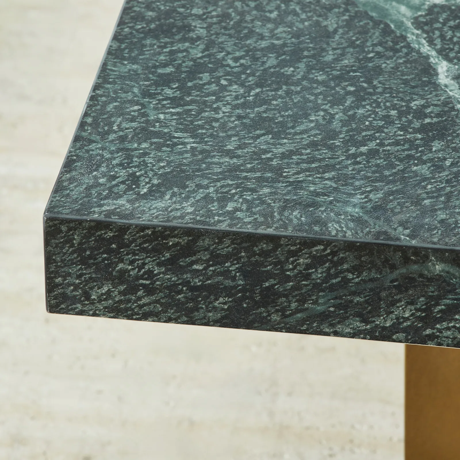 Grayson Brushed Bronze 33cm High Coffee Table with Emerald Green Sintered Stone Top