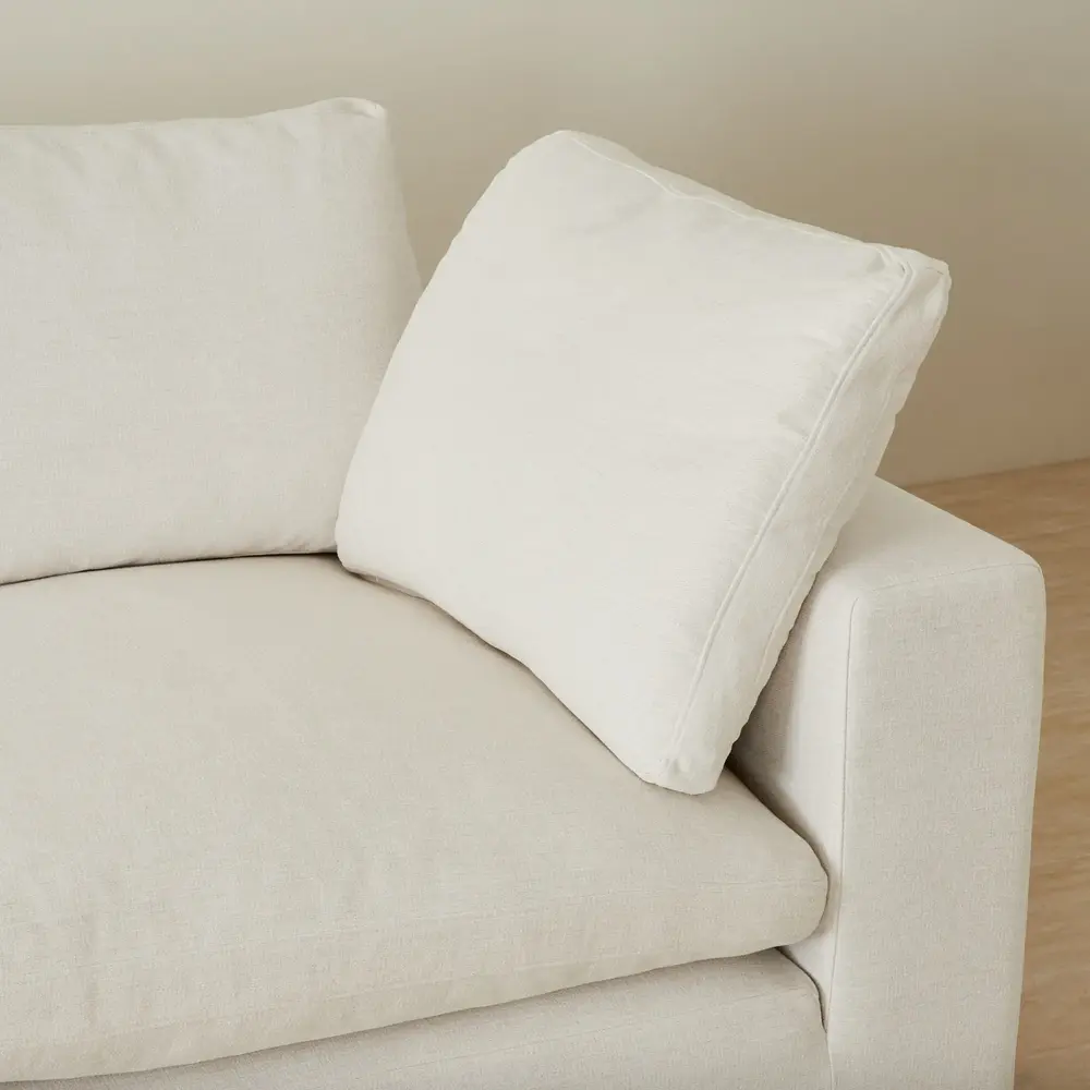 Elora II Arctic White 3 Pieces Modular Fabric Sofa