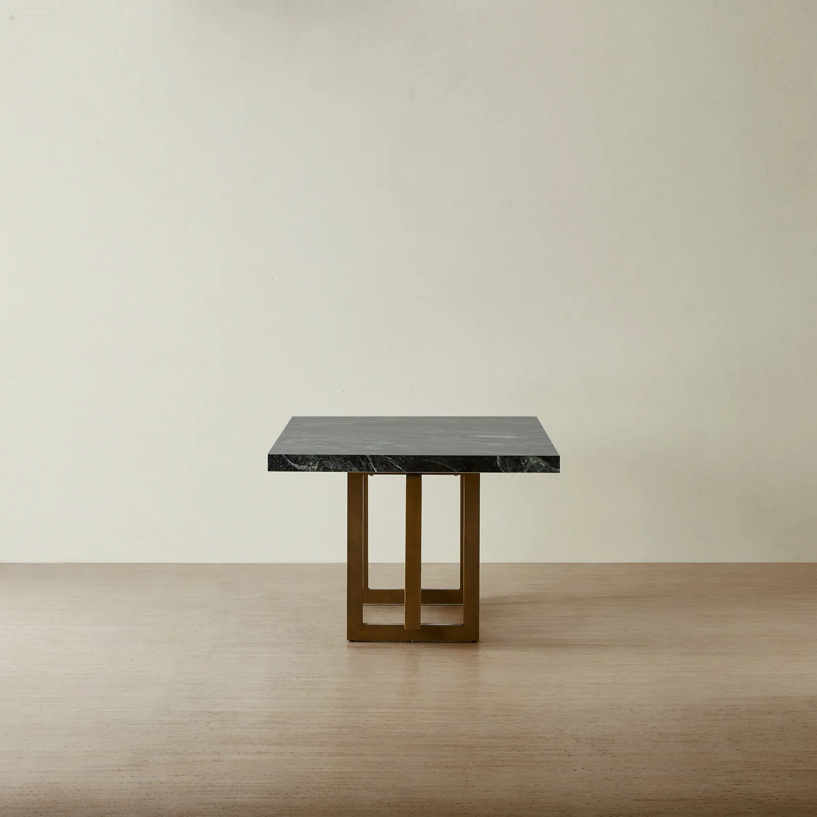 Grayson Brushed Bronze Rectangular Dining Table with Glossy Emerald Green Sintered Stone Top - 240x105cm