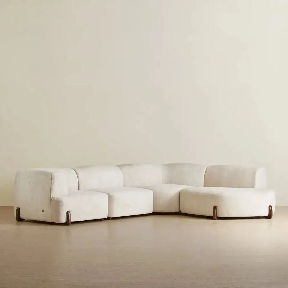 Calma Fusion Grey Fabric 4 Pieces Modular Sofa - Right Chaise