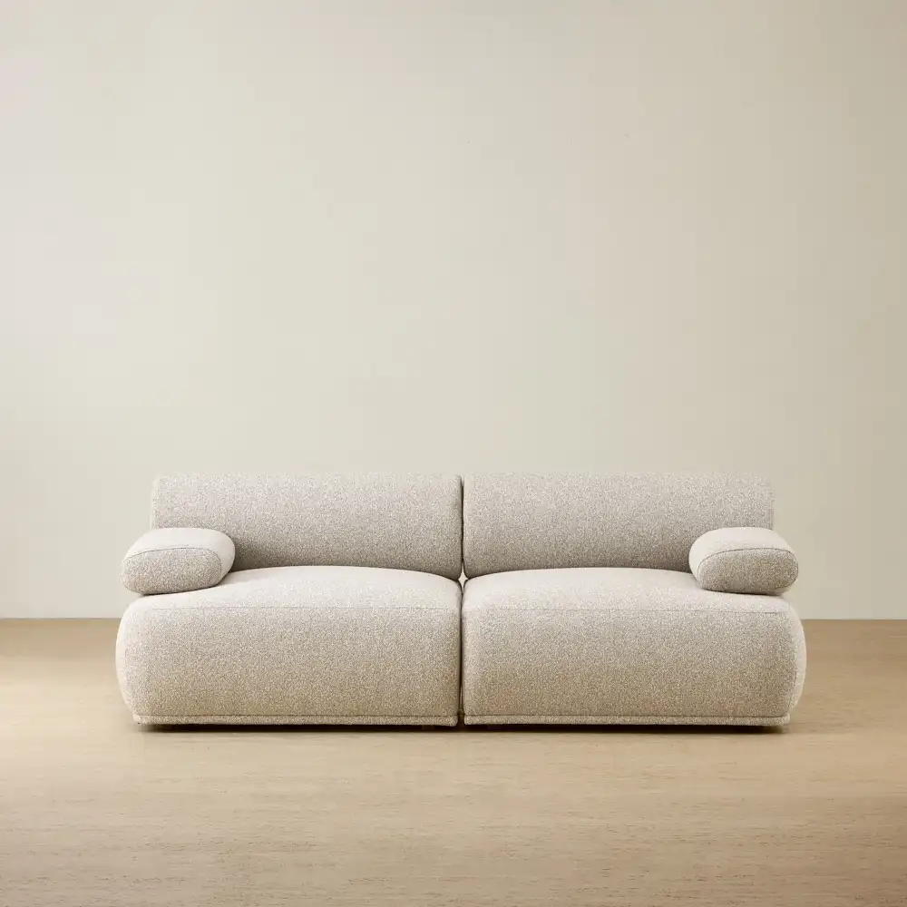 Pebbla Slate Grey Fabric 2 Pieces Modular Sofa