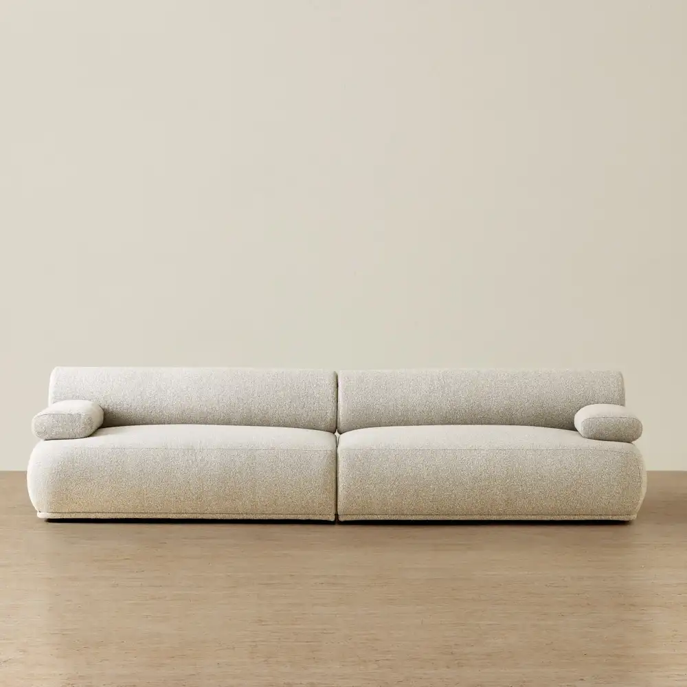 Pebbla Slate Grey Fabric 2 Wide Pieces Modular Sofa