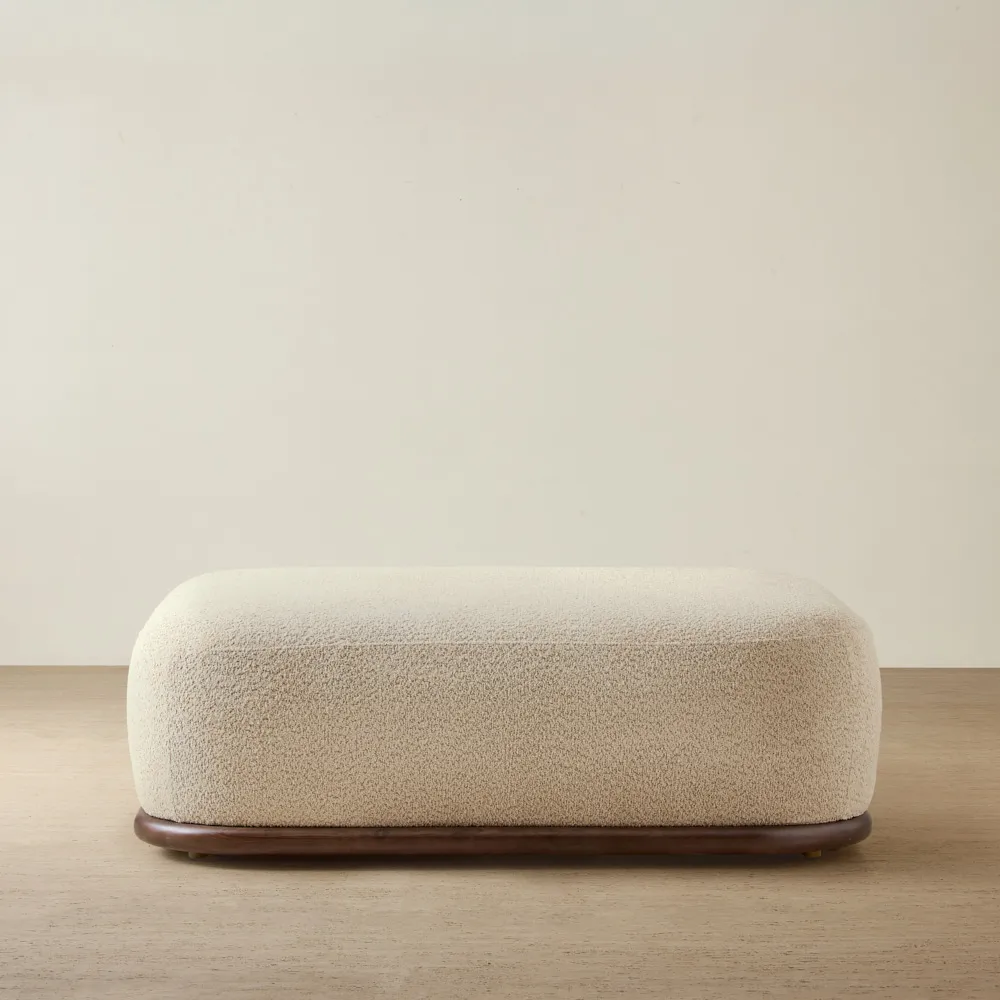 Bellagio Mid Beige Woven Fabric Ottoman Module