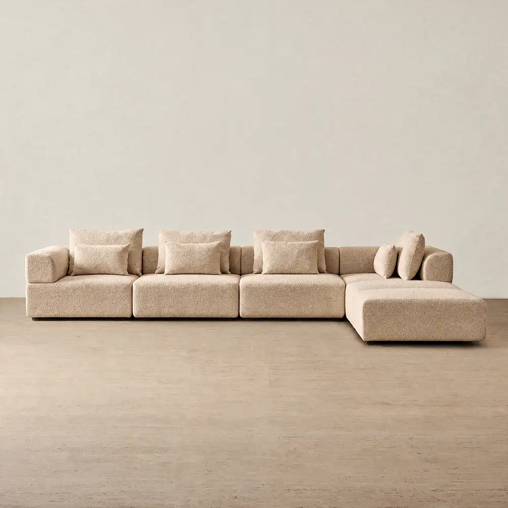 Riviera III Antelope Woven Fabric Modular Sofa