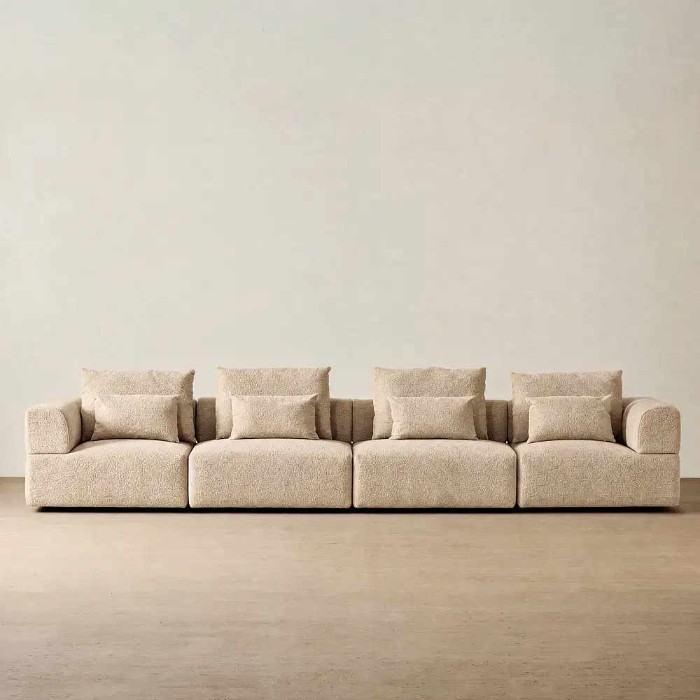 Riviera III Antelope 4 Pieces Modular Fabric Sofa