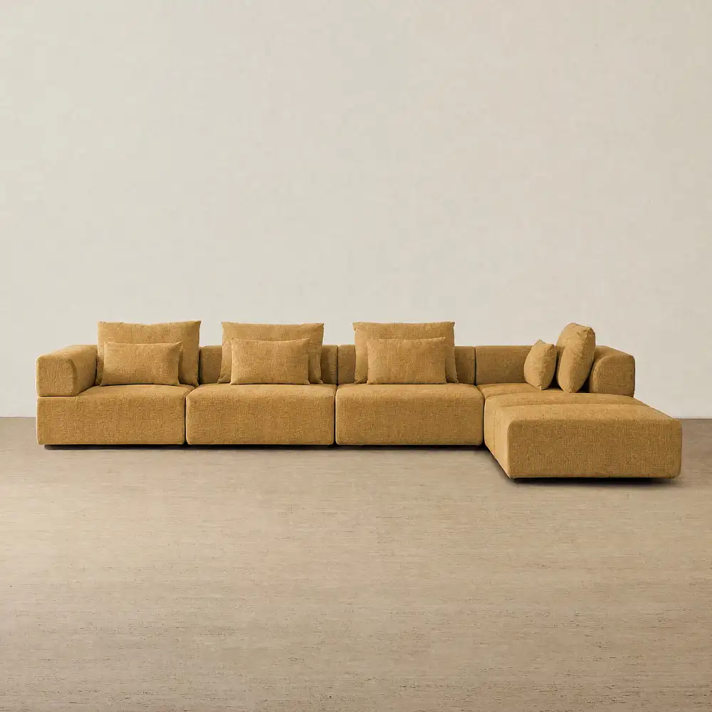 Riviera III Tuscan Sun Chenille Fabric Modular Sofa