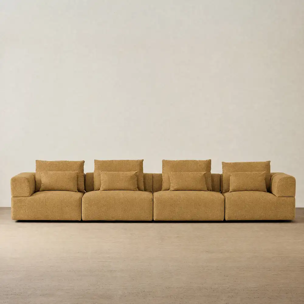 Riviera III Tuscan Sun Chenille 4 Pieces Modular Fabric Sofa