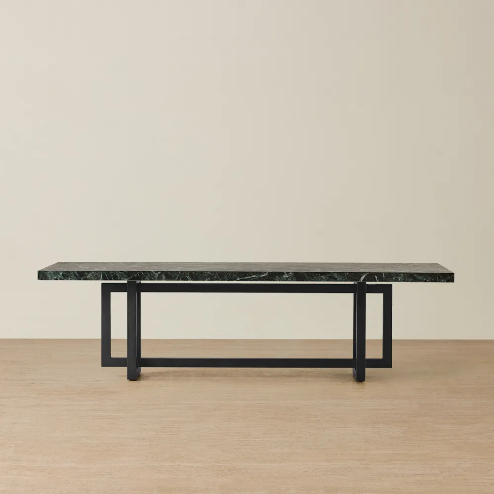 Grayson Matte Black Rectangular Dining Table with Matte Emerald Green Sintered Stone Top - 268x118cm