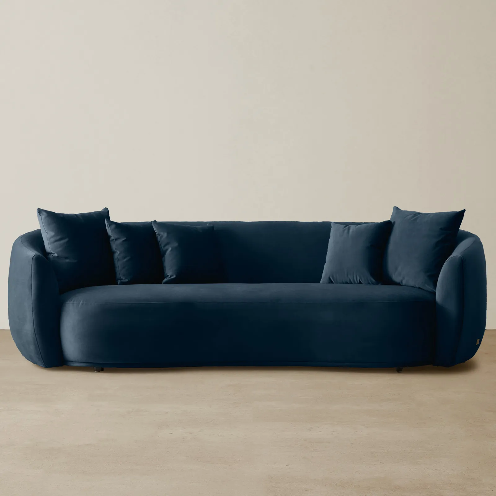 Everett Navy Blue Velvet 3 Seater Sofa