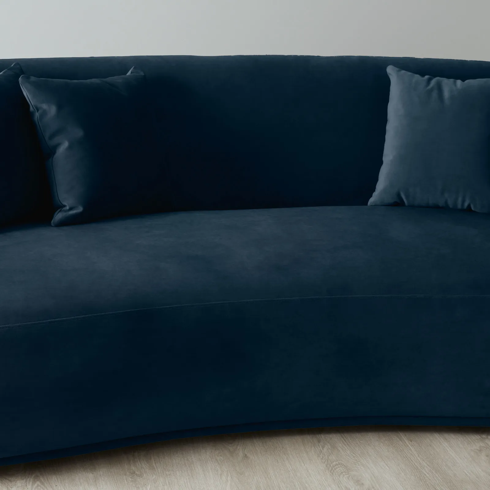 Everett Navy Blue Velvet 3 Seater Sofa