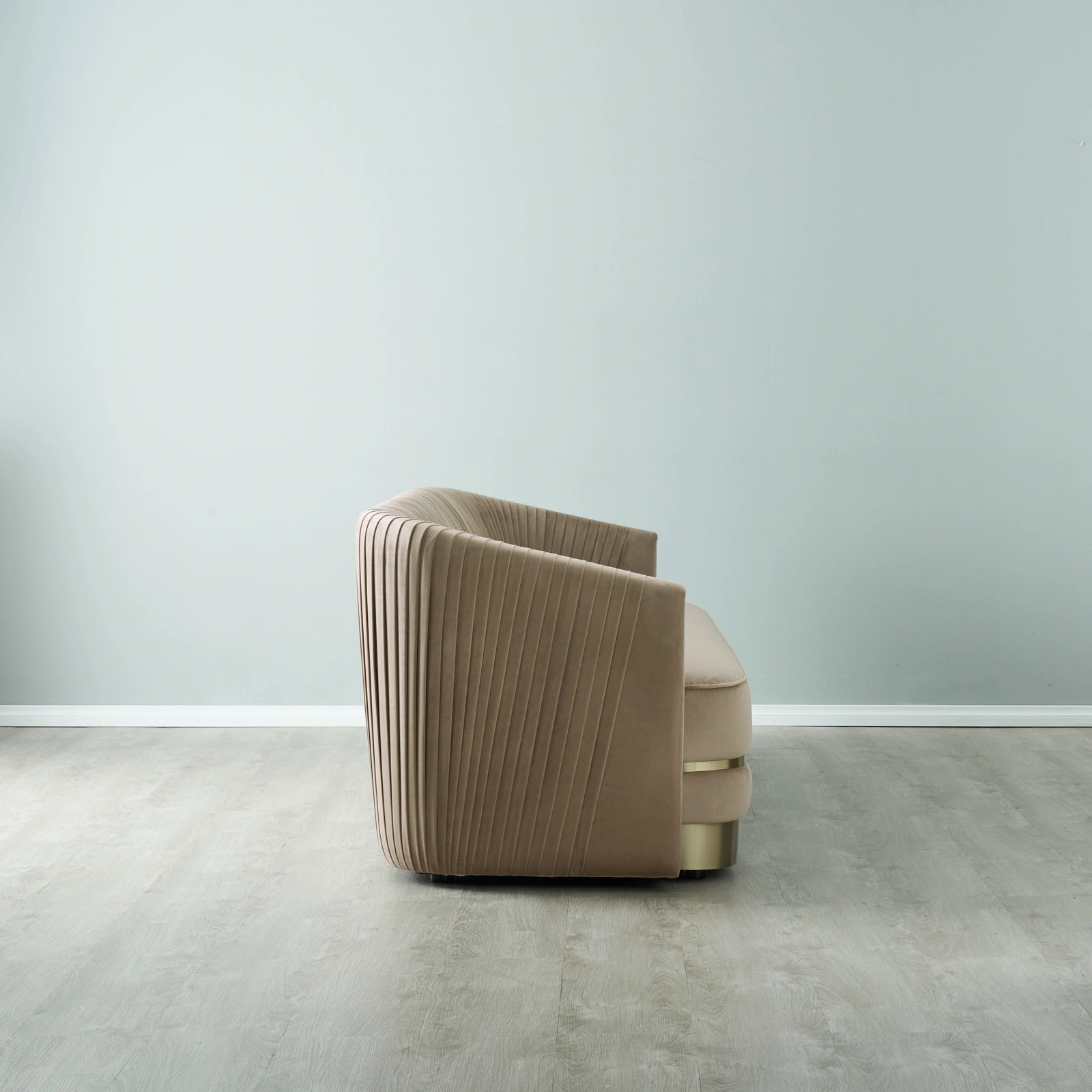 Crown Light Beige Velvet 3Seater Sofa