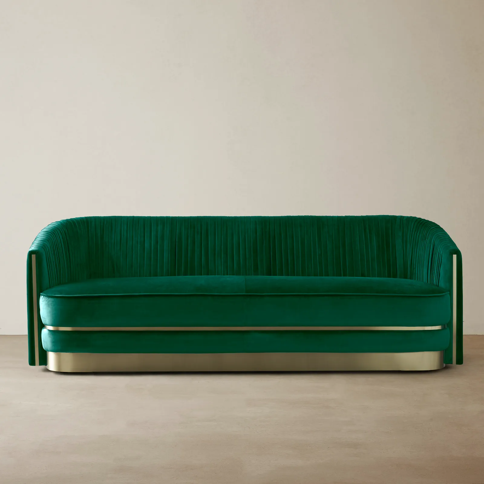 Crown Emerald Green Velvet 3Seater Sofa