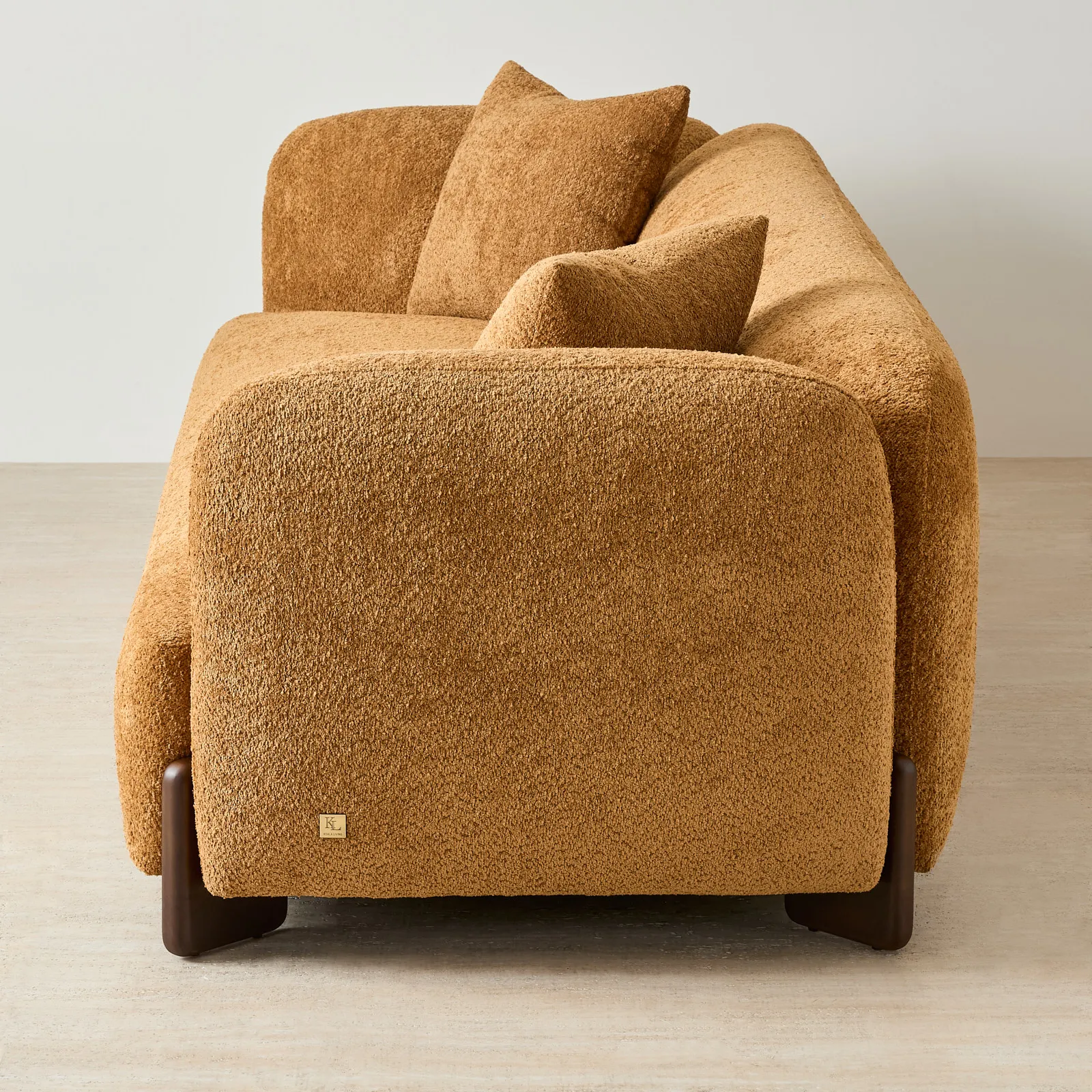 Celia Vintage Mustard 3-Seater Woven Fabric Sofa | Koala Living