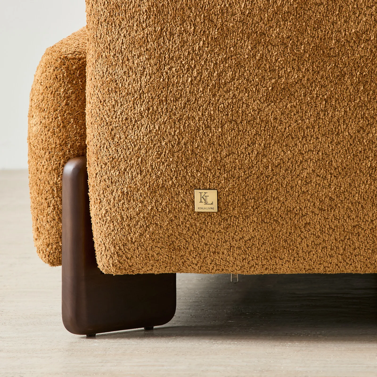 Celia Vintage Mustard 3-Seater Woven Fabric Sofa | Koala Living