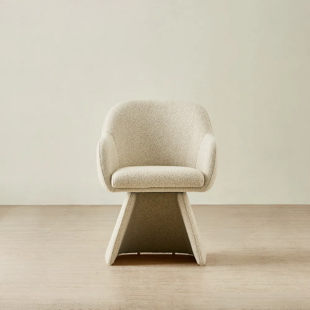 Antonia Pearl Beige Swivel Dining Chair