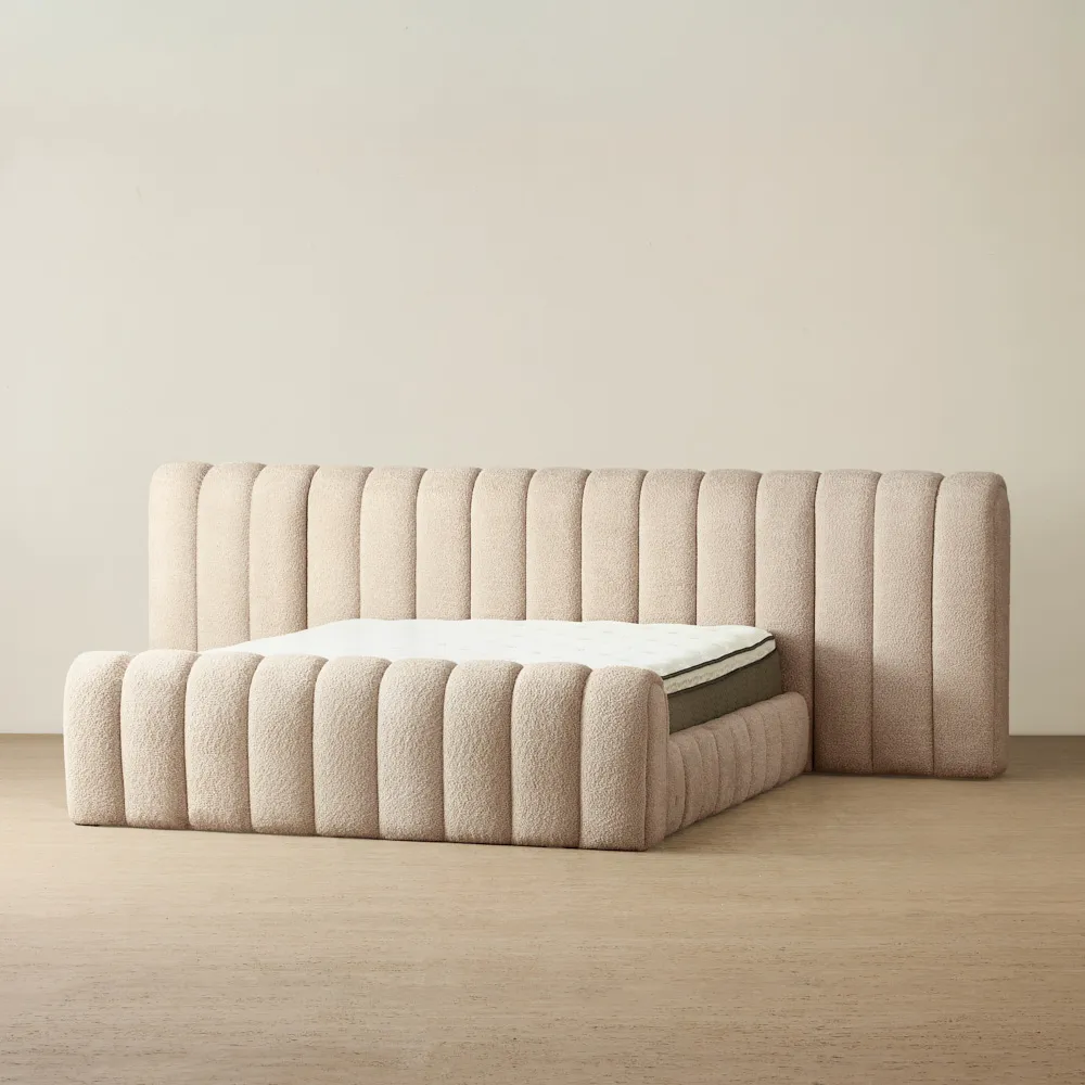 Gabriella Mid Beige Fabric King Bed