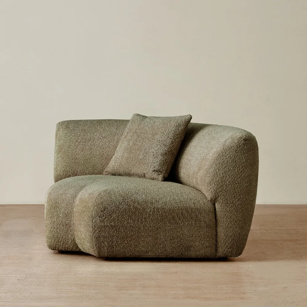 Willow II Winter Moss Woven Fabric Modular Corner Seat