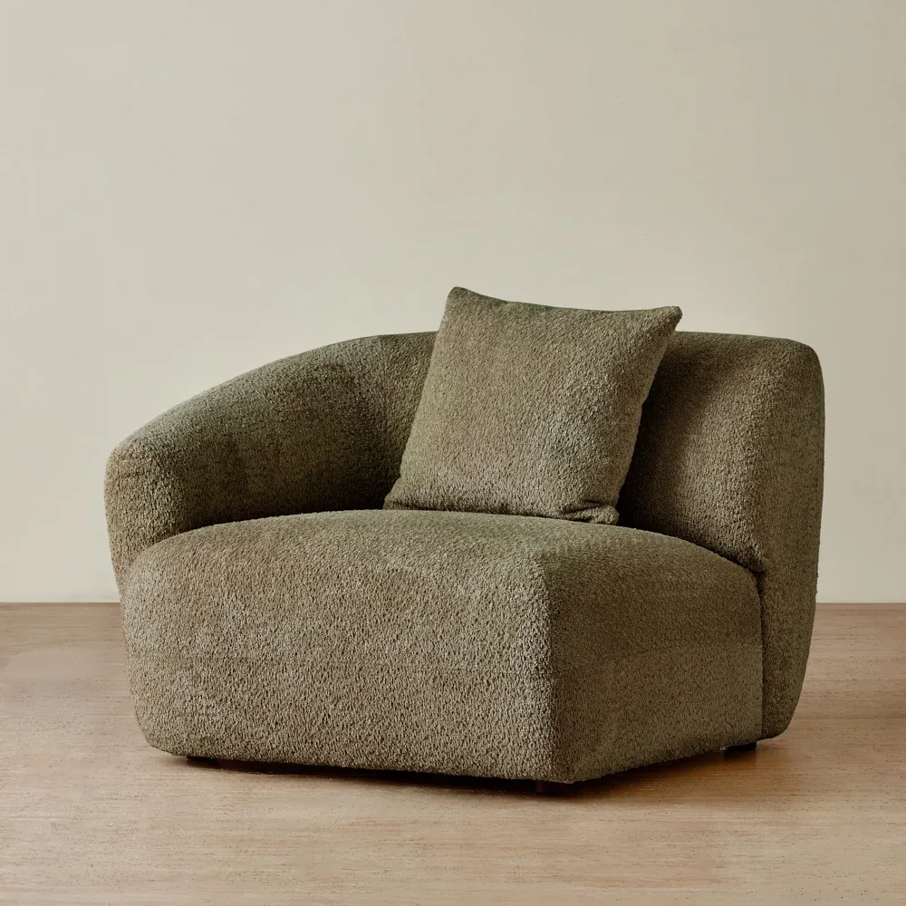 Willow II Winter Moss Woven Fabric Modular Left Arm Seat