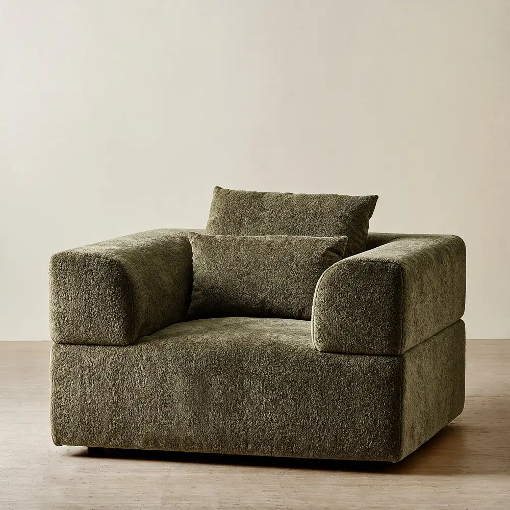 Riviera III Winter Moss Woven Fabric Occasional Chair