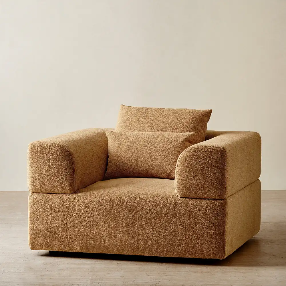 Riviera III Vintage Mustard Woven Fabric Occasional Chair