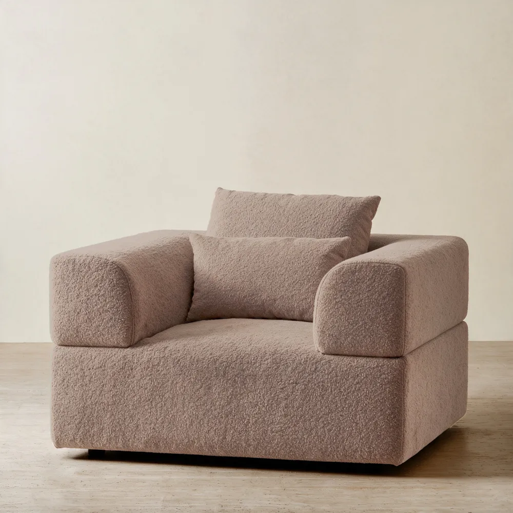 Riviera III Warm Taupe Woven Fabric Occasional Chair
