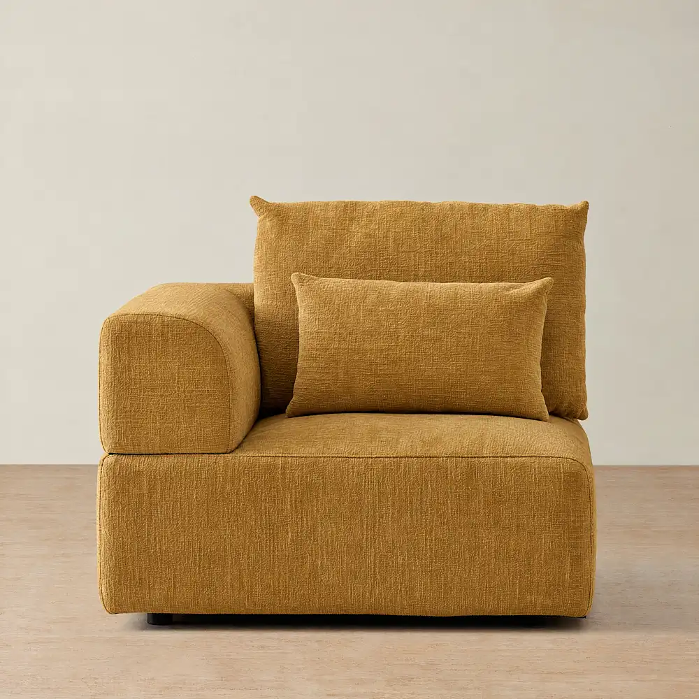 Riviera III Tuscan Sun Chenille Fabric Sofa - Left Seat
