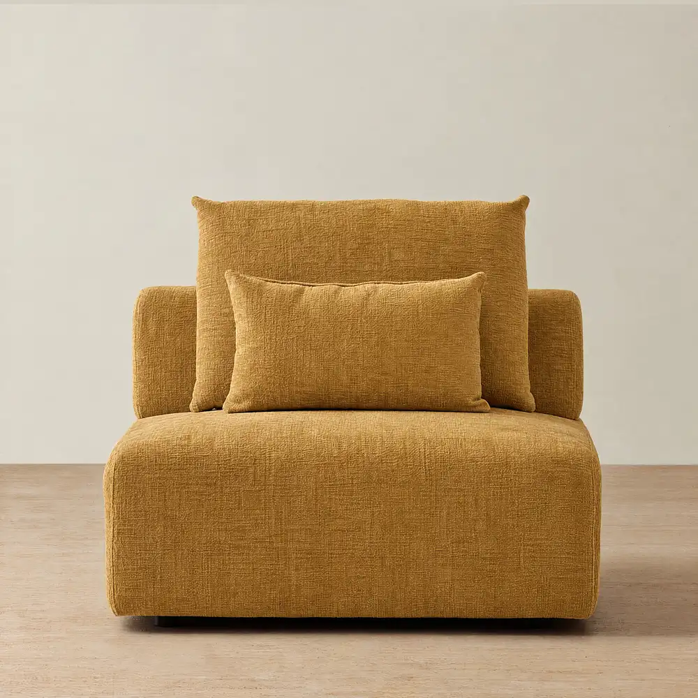 Riviera III Tuscan Sun Chenille Fabric Sofa - Armless
